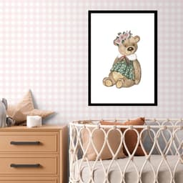 Quadro Quarto De Bebê Ursinha - 60x48cm