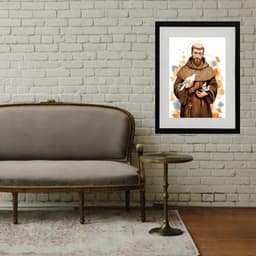 Quadro São Francisco De Assis Aquarela - 60x48cm