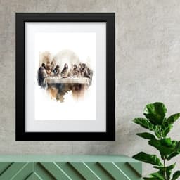 Quadro Santa Ceia Aquarela - 60x48cm