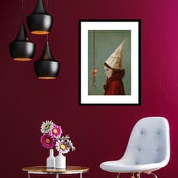 Quadro Surrealista Menina Palhaço - 60x48cm