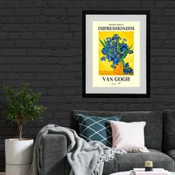 Quadro Van Gogh Flores Azuis - 60x48cm