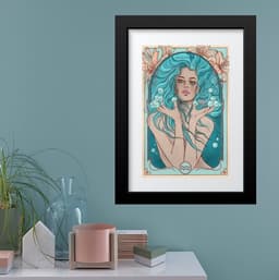 Quadro Vintage Signo Aquário - 60x48cm