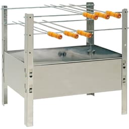 Churrasqueira Portátil de Chão 50x38x50cm Desmontável com 4 Espetos Aço Galvanizado Carvão