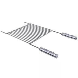 Grelha Urugaia Inox 304 Reta 80x40cm para Churrasco com Barr