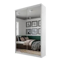 Guarda-Roupa Solteiro com 2 Espelhos Lugano 2 Portas 2 Gavetas Branco