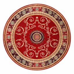 Tapete Redondo Veludo Marbella Çagdas II Vermelho 150x150 cm