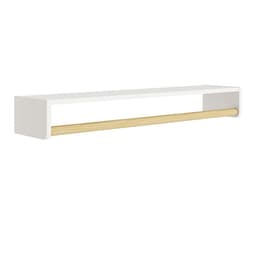 Prateleira Theo 93,6cm Branco Fosco/Madeira Natural - Reller Móveis