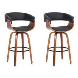 Conjunto com 2 Banquetas Betim Giratória Preto