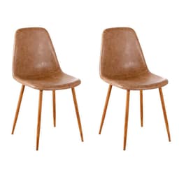 Conjunto com 2 Cadeiras Tania Marrom e Nogueira