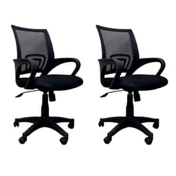 Conjunto com 2 Cadeiras de Escritório Diretor Giratória Santiago Preto