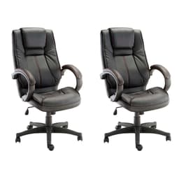 Conjunto com 2 Cadeiras de Escritório Presidente Cordoba Preto