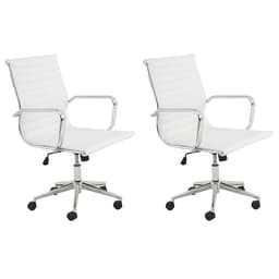 Conjunto com 2 Cadeiras de Escritório Sevilha I Branco