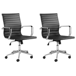 Conjunto com 2 Cadeiras de Escritório Sevilha I Preto