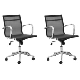 Conjunto com 2 Cadeiras de Escritório Sevilha III Preto