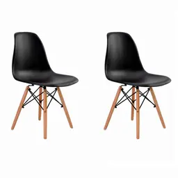 Conjunto com 2 Cadeiras de Jantar Eiffel Preto
