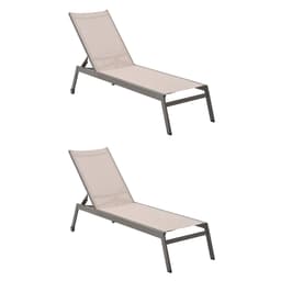 Conjunto com 2 Espreguiçadeiras Itagua Bege