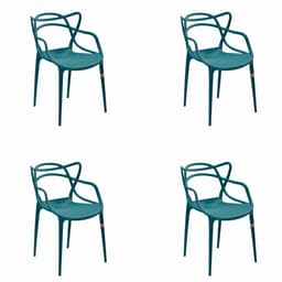 Conjunto com 4 Cadeiras Allegra Verde Petróleo