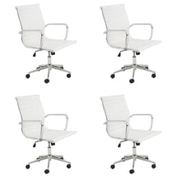 Conjunto com 4 Cadeiras de Escritório Sevilha I Branco