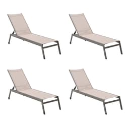 Conjunto com 4 Espreguiçadeiras Itagua Bege