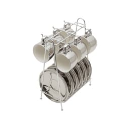 Kit Xícaras com 6 Peças Arnica Prateado 90 ml