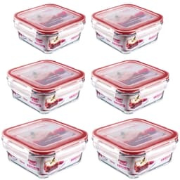 Conjunto 6 Potes De Vidro Herméticos Quadrados 350ml 550ml 700ml Sanremo Marmita