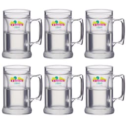 Jogo 6 Canecas Térmicas Para Cerveja Chopp 300ml Canecas De Acrílico Com Gel Sanremo