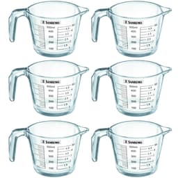 Kit 6 Medidores Jarra Copo Vidro Com Bico Graduada 500ml Sanremo