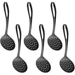 Kit Escumadeira Espumadeira para Cozinha Plástico Nylon 6 peças Preta Sanremo