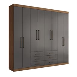 Guarda-Roupa Casal Master 8 Portas 6 Gavetas Jatobá e Grafite