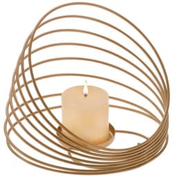 Lanterna Decorativa Mesa Porta Vela Aramado Castiçal Dourado