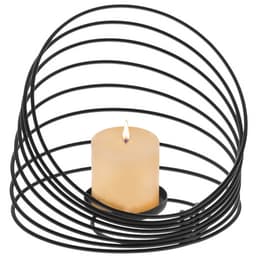 Lanterna Decorativa Mesa Porta Vela Aramado Castiçal Grafite