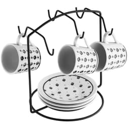 Suporte Aramado Grafite Porta 6 Xícaras e Pires Organizador Bancada Schmitt