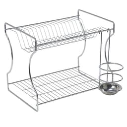 Escorredor de Louças Duplo Aço Cromado Secador de Pratos e Talheres de Pia Cozinha Schmitt