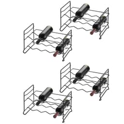 Kit 4 Suportes 32 Garrafas Vinho Adega Aramada Empilhável Ho