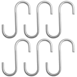 Kit 6 Ganchos Tipo S Multiuso Cromado 2cm Schimitt para Barra de Utensílios Toalha