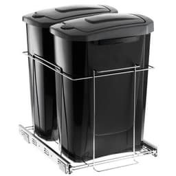 Lixeira Deslizante Slim Dupla 45,5cm x 29cm x44cm Cesto de L