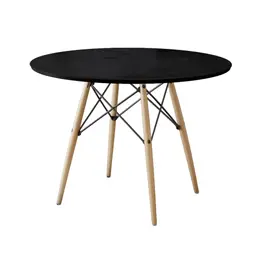 Mesa de Jantar Redonda Eiffel Wood Preto 110 cm