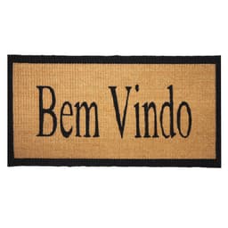 Capacho Riacho Bem Vindo 30x60 cm Natural e Preto Apaeb