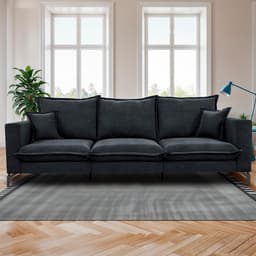 Sofá 3 Lugares Modular Boma 2,40m Boucle Cinza Escuro Sofá inBox