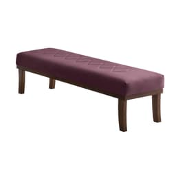 Banco 2 Lugares Theo Veludo Rosa e Imbuia 100 cm