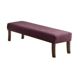 Banco 2 Lugares Theo Veludo Rosa e Imbuia 140 cm