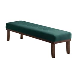 Banco 2 Lugares Theo Veludo Verde e Imbuia 100 cm