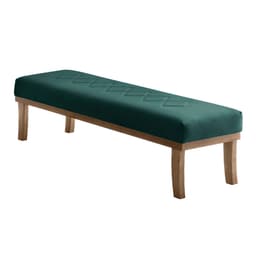 Banco 2 Lugares Theo Veludo Verde e Mel 140 cm