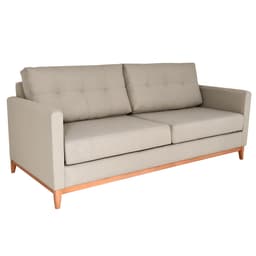 Sofá 3 Lugares Carlo Veludo Bege e Mel 200 cm