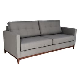 Sofá 3 Lugares Carlo Veludo Cinza e Imbua 200 cm