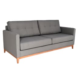 Sofá 3 Lugares Carlo Veludo Cinza e Mel 200 cm