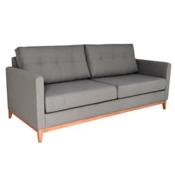 Sofá 3 Lugares Carlo Veludo Cinza e Mel 220 cm