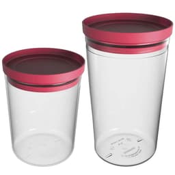 Kit Potes Herméticos Porta Mantimentos com Tampa 1,6L e 2,1L Soprano Vermelho
