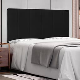 Painel para Cama Box Queen Ravenna Poliuretano Preto