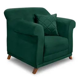 Poltrona Abruzzo Veludo Verde Floresta